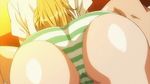  1boy 1girl animated animated_gif ass ass_shake dekakute_ecchi_na_ore_no_ane huge_ass panties striped_panties sweat 
