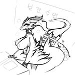  &lt;3 anthro big_breasts big_butt black_and_white breasts butt disembodied_penis dragon duo erection female korean_text legendary_pok&eacute;mon looking_back male male/female monochrome nintendo nipples nude penis pok&eacute;mon reshiram sepiruth simple_background solo_focus text video_games wide_hips 