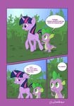  2016 comic dialogue dragon duo english_text equine female feral friendship_is_magic fur grass hair horn mammal multicolored_hair my_little_pony outside purple_fur scalie spike_(mlp) stratodraw text tree twilight_sparkle_(mlp) unicorn 