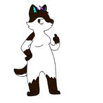  2016 angry anthro canine female fuck_off fuck_you horn ivysaurite mammal simple_background snowstar solo two_toned white_background wolf 