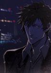  black_hair formal highres kougami_shin'ya male_focus miwa_shirou necktie psycho-pass solo spiked_hair suit 