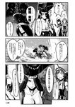  alternate_costume bonnet breasts choufu_shimin cleavage comic corset detached_sleeves dress glasses goblet greyscale hat headgear isolated_island_hime jet_ski jewelry kantai_collection kirishima_(kantai_collection) kongou_(kantai_collection) long_hair monochrome multiple_girls necklace pirates_of_the_caribbean shinkaisei-kan sweat translated tricorne 