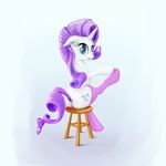 2016 blue_eyes chair clothed clothing english_text equine female feral friendship_is_magic fur hair horn legwear looking_at_viewer mammal my_little_pony purple_hair rarity_(mlp) simple_background sitting socks solo stratodraw text unicorn white_background white_fur 