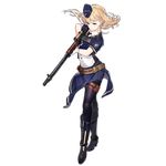  ammunition_pouch artist_request battle_rifle black_footwear blonde_hair boots crossed_legs fg42 fg42_(girls_frontline) full_body girls_frontline gloves grey_eyes gun hat high_heel_boots high_heels knee_boots long_hair machine_gun magazine_(weapon) military military_uniform official_art pantyhose pouch rifle scope skirt solo transparent_background uniform watson_cross weapon 