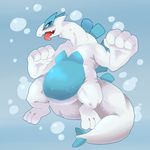  achakura ambiguous_gender anthro blush legendary_pok&eacute;mon looking_at_viewer lugia nintendo obese open_mouth overweight pok&eacute;mon solo tongue tongue_out video_games 
