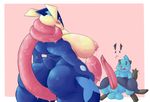  amphibian anthro balls big_breasts big_butt big_penis breasts butt dewott female frog greninja huge_butt male mammal mustelid nintendo nipples otter penis pok&eacute;mon side_boob signirsol thick_thighs video_games wide_hips 