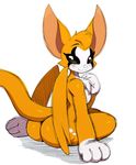  2016 ambiguous_gender anthro black_eyes butt chest_tuft dust:_an_elysian_tail fur invalid_tag looking_at_viewer mammal nimbat nude orange_fur rear_view smile solo sssonic2 tuft video_games wings 