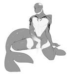  anthro cetacean dolphin erection humanoid_penis kneeling looking_at_viewer male mammal marine monochrome nude penis solo tattoo teil 