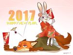  2016 2017 anthro canine chigico_u disney english_text female fox holidays judy_hopps lagomorph male mammal new_year nick_wilde rabbit text zootopia 