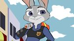  animated clothed clothing disney female jojo&#039;s_bizarre_adventure josuke_higashikata judy_hopps lagomorph mammal mr-shin police_uniform pose rabbit uniform wide_hips zootopia 