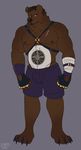  anthro bear bulge clothed clothing dbd knuckledusters looking_at_viewer male mammal scar solo standing 