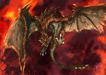  capcom dragon flying monster monster_hunter no_humans rathalos solo tail wings 