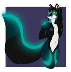  anthro breasts canine female hiddenwolf mammal nipples nude pussy smile solo standing wide_hips 