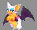  anthro arm_warmers bat big_breasts breasts clothed clothing female fluffyblarg gloves mammal nipples rouge_the_bat solo sonic_(series) topless wings 