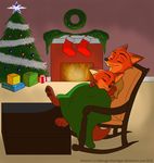  anthro battouga-sharingan canine christmas disney eyes_closed fox fur holidays male mammal marcus_wilde nick_wilde young zootopia 