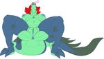  2016 anthro anus belly big_breasts blue_anus blue_nipples blue_pussy blue_scales breasts button_(disambiguation) clitoris crocodile crocodilian female fluffyblarg green_scales huge_breasts navel nipples non-mammal_breasts nude pussy reptile scales scalie solo spread_legs spreading teeth thick_thighs tongue tongue_out 