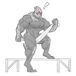  ! abss alien antipion bench facial_markings male markings mass_effect muscular towel turian video_games 