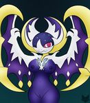  2016 anthro anthrofied areola bat bat_wings big_breasts breasts female horn legendary_pok&eacute;mon looking_at_viewer lunala mammal membranous_wings navel nintendo nipples nude one_eye_closed pink_eyes pok&eacute;mon pok&eacute;morph purple_nipples purple_skin pussy solo video_games wide_hips wings wink zinzoa 