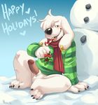  candy candy_cane canine dog family_guy food jasper_(family_guy) komoroshi_(artist) mammal penis scarf snow snowman 