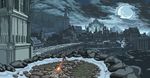  animated animated_gif bonfire castle dark_souls dark_souls_iii from_software moon snow souls_(from_software) sword 