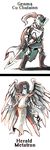  angel armor cu_chulainn_(megami_tensei) fish machine marine megami_tensei melee_weapon metatron_(megami_tensei) mettaton mikoto-chan polearm robot simple_background standing undertale undyne video_games weapon wings 