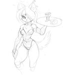  anthro armpits big_mac breasts cat chest_tuft clothed clothing elbow_gloves eyeshadowcleavage feline female gloves guoh half-closed_eyes leotard mammal simple_background sketch solo standing thick_thighs tight_clothing tuft waiter wide_hips 