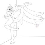  anthro blush dragon female looking_at_viewer mizukithia nude pussy solo standing wings 