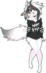  alpha_channel andogg anthro canine clothed clothing female fur hair mammal simple_background smile solo standing tongue tongue_out transparent_background 