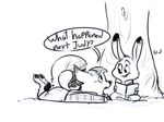  2016 ahappypichu-mod anthro book canine child clothed clothing dialogue disney duo female fox gideon_grey hi_res judy_hopps lagomorph lying male mammal monochrome outside rabbit sitting smile speech_bubble text tree young zootopia 