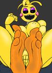  animatronic anthro avian beakless big_breasts bird black_sclera breasts chicken eyeshadow five_nights_at_freddy&#039;s five_nights_at_freddy&#039;s_2 foot_focus looking_at_viewer machine makeup nipples non-mammal_breasts nude open_mouth robot smile teeth toy_chica_(fnaf) video_games white_eyes zp92 