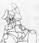  2015 anal anal_penetration animatronic anthro balls black_and_white blush bonnie_(fnaf) butt duo eye_contact five_nights_at_freddy&#039;s five_nights_at_freddy&#039;s_2 half-closed_eyes inkyfrog lagomorph machine male male/male mammal mastery_position monochrome penetration penis rabbit robot sex simple_background smile toy_bonnie_(fnaf) traditional_media_(artwork) video_games white_background 