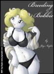  2007 anthro blonde_hair blue_eyes bobbie_(jay_naylor) bra breasts cleavage clothed clothing comic conditional_dnp cover cover_page domestic_cat felid feline felis female fur hair jay_naylor mammal mature_female navel panties solo underwear url white_fur 