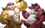  anthro areola crocodile crocodilian crossover koopa koopaling krookodile maldu manly mario_bros nintendo nipples nude pok&eacute;mon reptile roy_koopa scalie video_games 