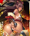  1girl aoi_nagisa_(artist) ass ass_grab bent_over boots butt_crack card_(medium) female huge_ass leotard lilith-soft long_hair looking_at_viewer looking_back magical_girl mizuki_yukikaze naughty_face nipples one-piece_tan open_mouth pussy_juice saliva shiny shiny_skin skirt small_breasts solo taimanin_(series) taimanin_asagi taimanin_asagi_battle_arena taimanin_yukikaze tan tanline thong_leotard tongue_out twintails 