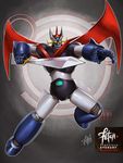  canopy cockpit dated deviantart_username franciscoetchart great_mazinger great_mazinger_(robot) mecha realistic science_fiction signature super_robot sword watermark weapon wings 