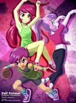  3girls apple_bloom basketball green_eyes long_hair multiple_girls my_little_pony my_little_pony_equestria_girls my_little_pony_friendship_is_magic orange_eyes orange_skin personification pink_hair purple_eyes purple_hair scootaloo short_hair sneakers sweetie_belle tagme two-tone_hair uotapo white_skin yellow_skin 