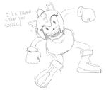  akunim amy_rose anthro black_and_white boots clothing dialogue dress english_text eyelashes female footwear hedgehog mammal monochrome smile solo sonic_(series) text the_simpsons what 
