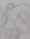  anthro anus bottomless butt city clothed clothing looking_at_viewer looking_back low-angle_view macro male presenting presenting_anus presenting_hindquarters raised_tail rear_view reptile scalie sillywerwolf size_difference snake worm&#039;s-eye_view 