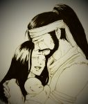  1girl 2boys absurdres baby bald black_hair blush character_request commentary commentary_request crying da-da family father_and_son group_hug hanzo_hasashi happy harumi_hasashi highres hug husband_and_wife jubei_hasashi kana_hasashi long_hair mortal_kombat mortal_kombat_x mother_and_son multiple_boys satoshi_hasashi scorpion_(mortal_kombat) sobbing streaming_tears tagme tearing_up tears very_long_hair 