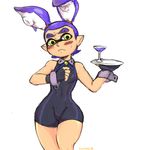  :&lt; alcohol beverage blue_eyes blue_hair blush bulge bunny_costume clothing domino_mask eyebrows fake_ears fake_rabbit_ears fingerless_gloves gloves hair humanoid inkling male mask nintendo pigtails shirt_collar shirt_cuffs simple_background splatoon tight_clothing video_games white_background wide_hips ylwkirby 