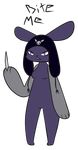  angry claws edgy female fur hat lagomorph mammal middle_finger piebunny purple_fur rabbit skull 