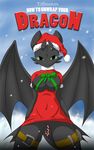  anthro anthrofied blish bottomless candy candy_cane christmas clothed clothing crossgender dragon dreamworks dress female food green_eyes green_sclera harness hat holidays how_to_train_your_dragon membranous_wings night_fury partially_clothed pussy ribbons santa_hat scalie snow toothless wings yiffmasters 