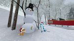  2016 christmas eevee eeveelution glaceon holidays humor nintendo pok&eacute;mon silly sleigh snowman video_games 