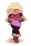  blonde_hair brokenlynx21 cartoon_network clothing dc_comics disney ear_piercing female fusion gloves gravity_falls hair jasper_(steven_universe) lips pacifica_northwest piercing skirt solo steven_universe terra thick_thighs wide_hips 