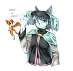  anthro blue_hair canine chest_tuft clothed clothing duo dust:_an_elysian_tail dust_(character) female fidget fur hair male mammal membranous_wings mofuzelen nimbat nude orange_fur orange_hair tuft video_games wings wolf 