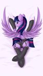  2017 andelai bedroom_eyes butt clothed clothing equine feathered_wings feathers female feral friendship_is_magic fur hair half-closed_eyes horn legwear looking_at_viewer looking_back mammal multicolored_hair my_little_pony panties presenting purple_eyes purple_feathers purple_fur seductive socks solo stockings twilight_sparkle_(mlp) underwear unicorn_horn winged_unicorn wings 