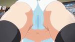 1boy 1girl animated animated_gif ass black_hair bra breasts eroge!_h_mo_game_mo_kaihatsu_zanmai fellatio himeno_kisara large_breasts long_hair oral panties 