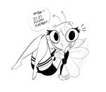  arthropod breasts cleavage clothed clothing english_text female fly freckles herny insect looking_at_viewer maggie_pesky monochrome multi_limb text the_buzz_on_maggie wings 