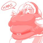  1girl belt christmas fat gloves mad8867 santa_costume weight_gain 