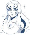  alien blue_diamond cartoon_network female gem_(species) monochrome solo steven_universe tears unknown_artist 